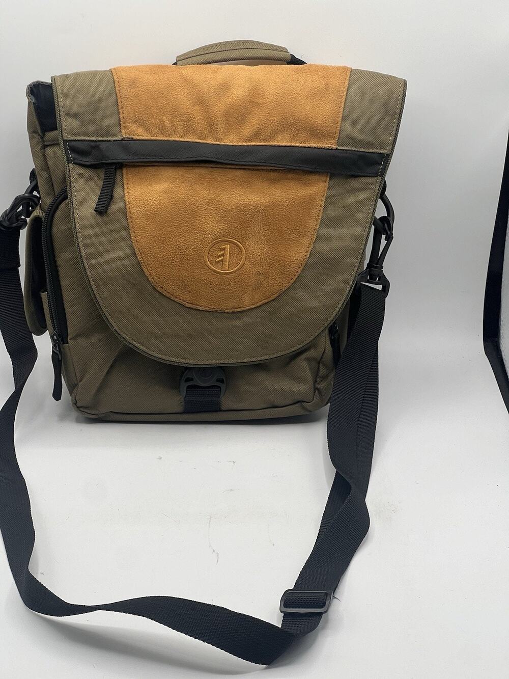 Tamrac Camera Shoulder Bag Messenger Olive Green Khaki Canvas Suede Vintage
